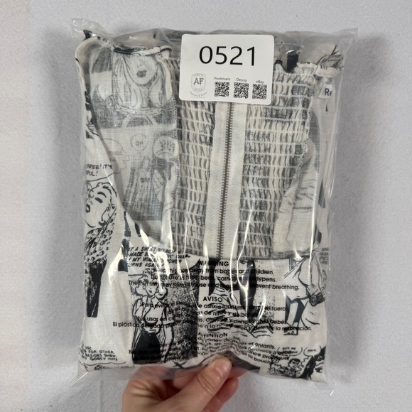 Reformation Temecula Womens 4 Comic Book Print Linen Mini Dress Puff Sleeve - Picture 10 of 10